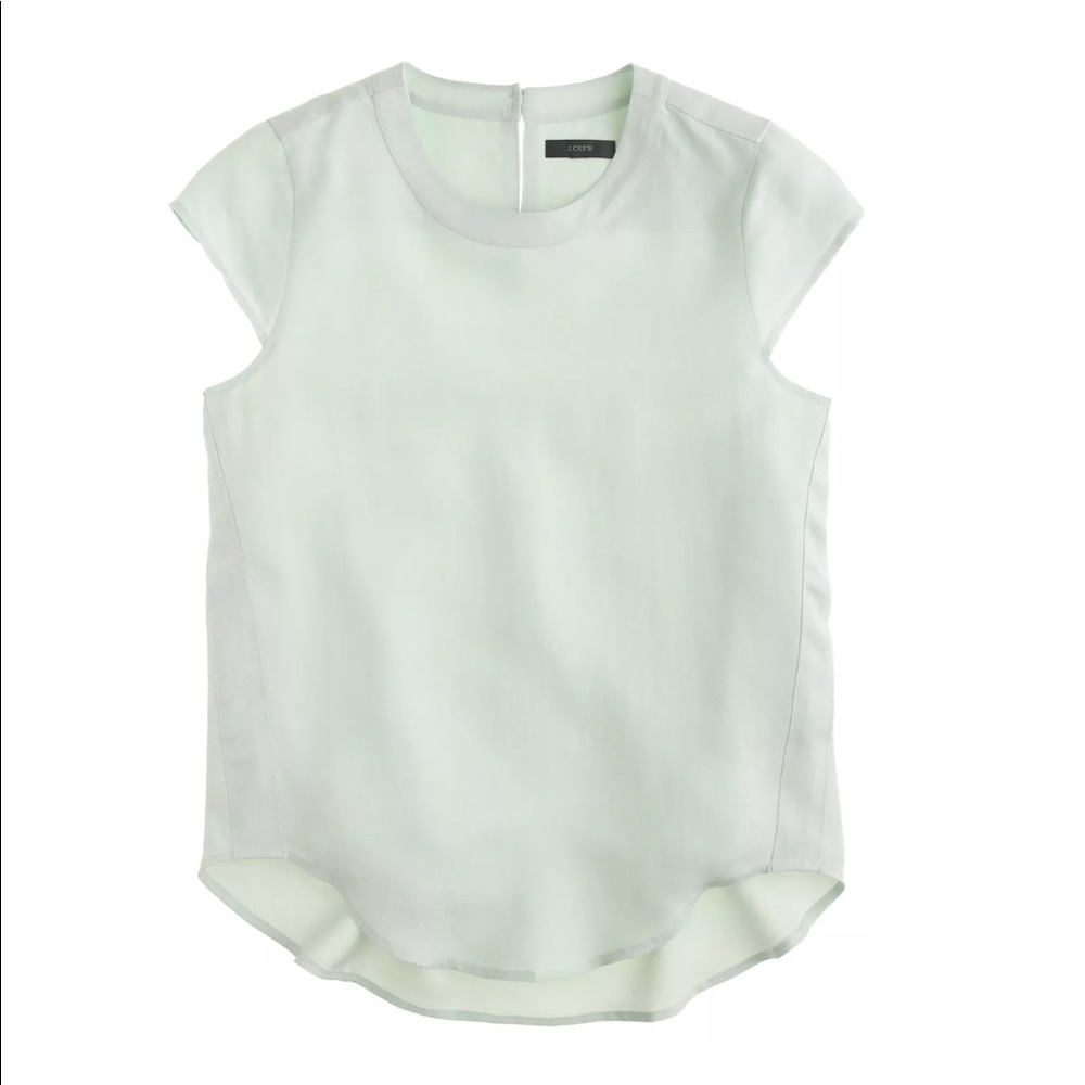 jcrew drapey oxford crepe cap-sleeve top in Ivory